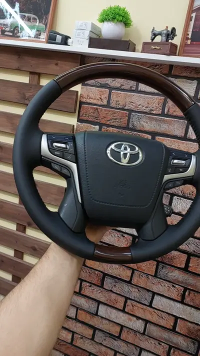 Руль Toyota Land Cruiser с деревом — кадр из видео